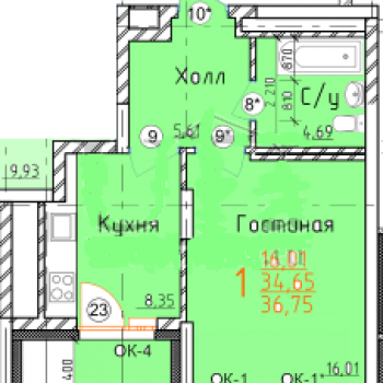 ЖК Центральный парк (Уфа) – планировка №3