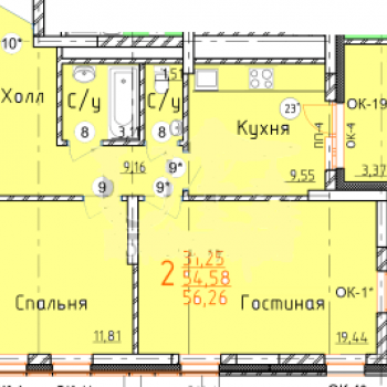 ЖК Центральный парк (Уфа) – планировка №2