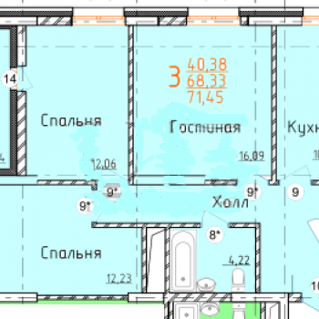 ЖК Центральный парк (Уфа) – планировка №1
