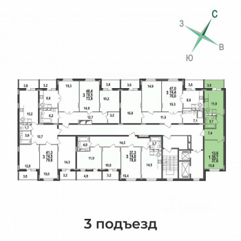 Сталинградский бульвар 7 (Владимир) – планировка №2
