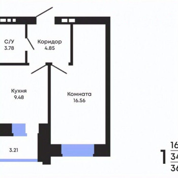 ЖК «Атом-2» (Воронеж) – планировка №1