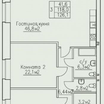 ЖК Некрасовский (Ярославль) – планировка №2