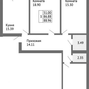 ЖК Дом на Совхозной (Ярославль) – планировка №1