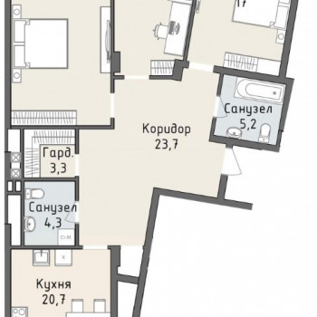 ЖК «Вознесенский» (Ярославль) – планировка №2